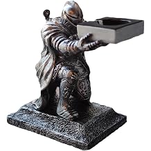 Silver Knight Watch Display Stand, King's Guard Leader Cloak Warrior Knight Statue Ornament Compatible for Apple Watch, Watch Holder Decoration Storage Rack for Men Boys Home Office Store