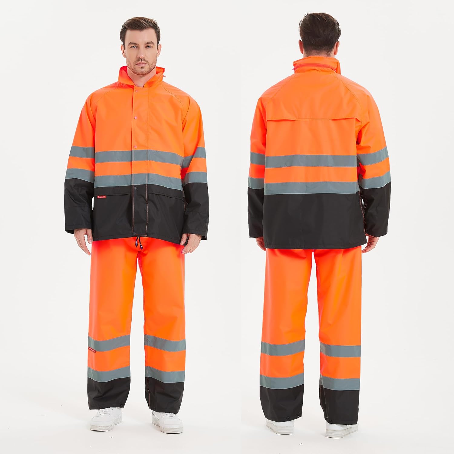 ProtectX High Visibility Waterproof Rain Gear for Men and Women, Hi Vis Reflective Safety Rain Jacket and Pant Suits Workwear - Image 2