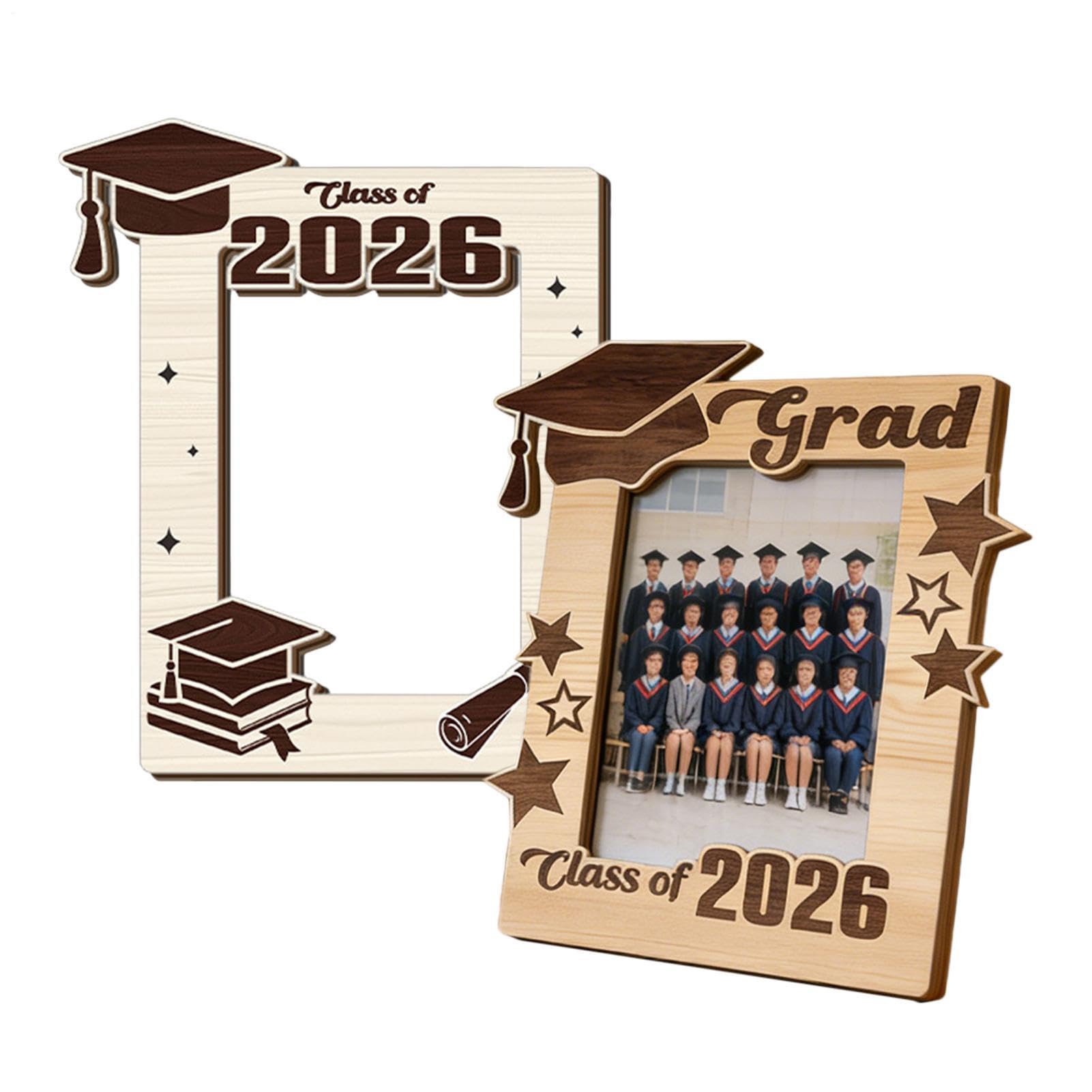 Cadre photo de remise de diplôme en bois pour décorer votre bibliothèque ou table de chevet