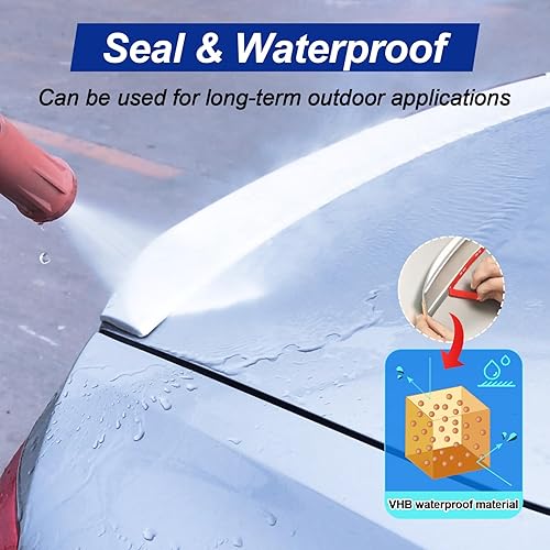 Miniatura 3 de Cinta adhesiva súper fuerte, hecha de 3M VHB, cinta de doble cara automotriz, cinta de moldeo de montaje resistente que se adapta al borde del