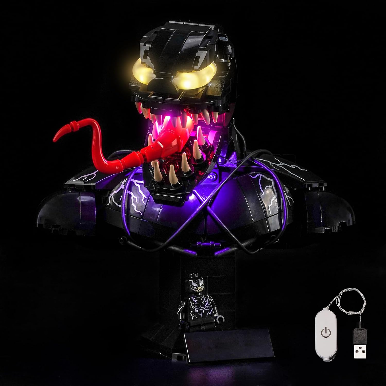 LED Lighting Compatible with LEGO Venom Bust 76356 - JUST Lights,Light Kit Compatible with LEGO 76356,NOT Included The Model