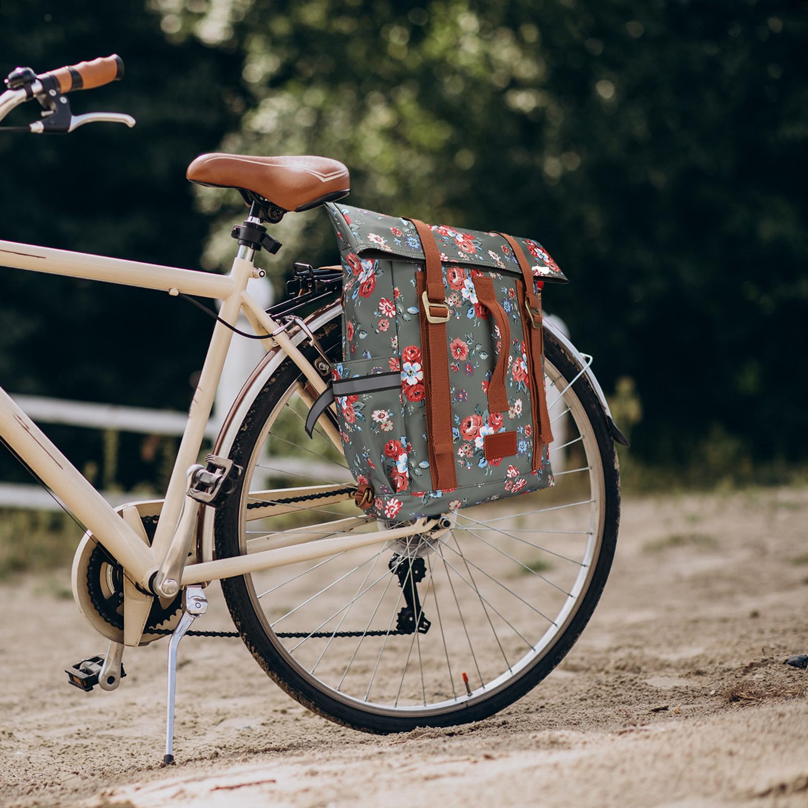 Tourbon, zaino impermeabile in tela per bicicletta, portatile, da viaggio, per la scuola, per viaggi all'aperto, guida
