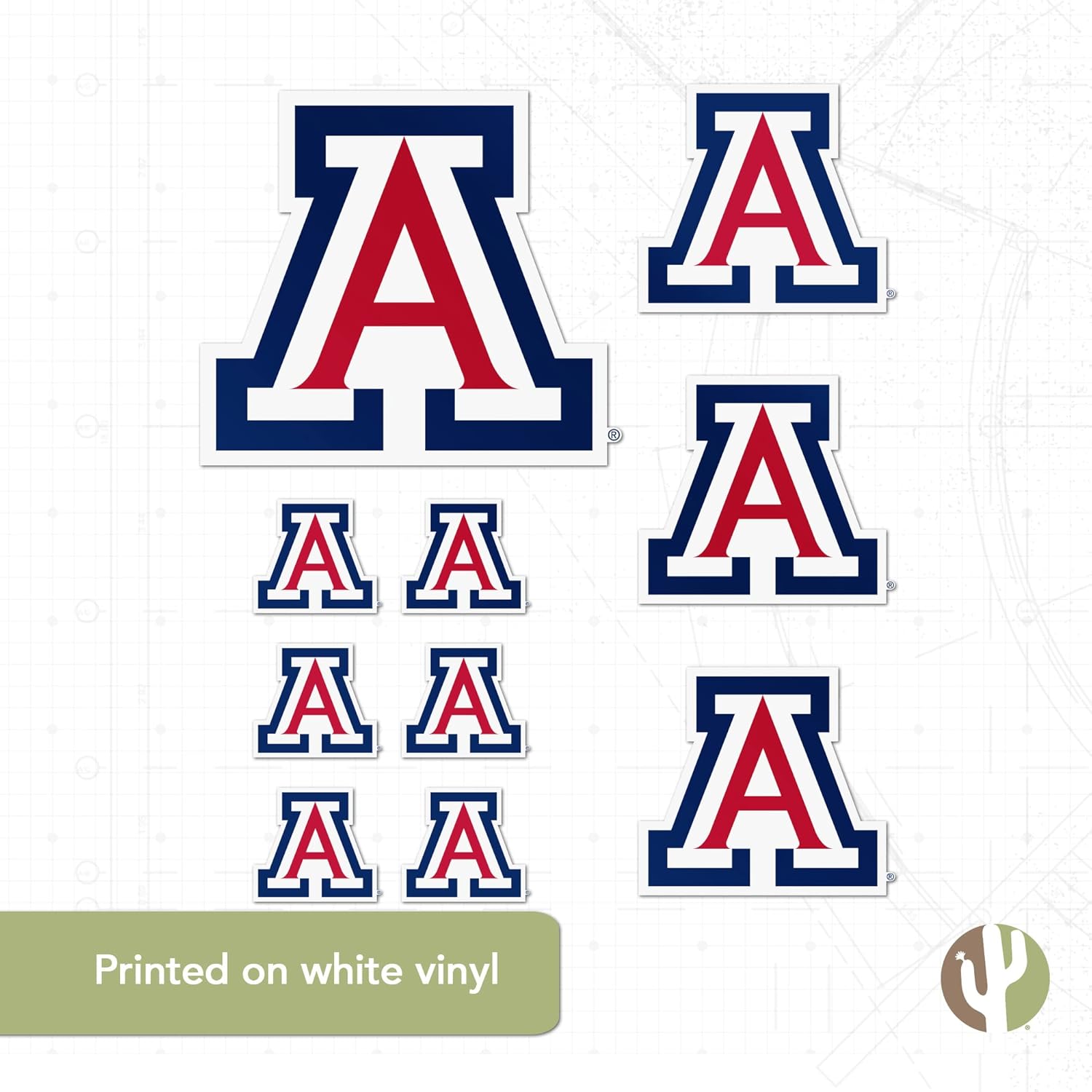Desert Cactus University of Arizona Sticker UA Wildcats Sticker Vinyl Decals Laptop Water Bottle Car Scrapbook Sheet T3 (Type 3-1) - Image 5