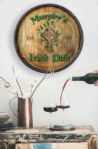 Vista 69 de THOUSAND OAKS BARREL CO. Personaliza el letrero de un cuarto de barril con cócteles de gato negro, barril de vino hecho de madera de roble de alta