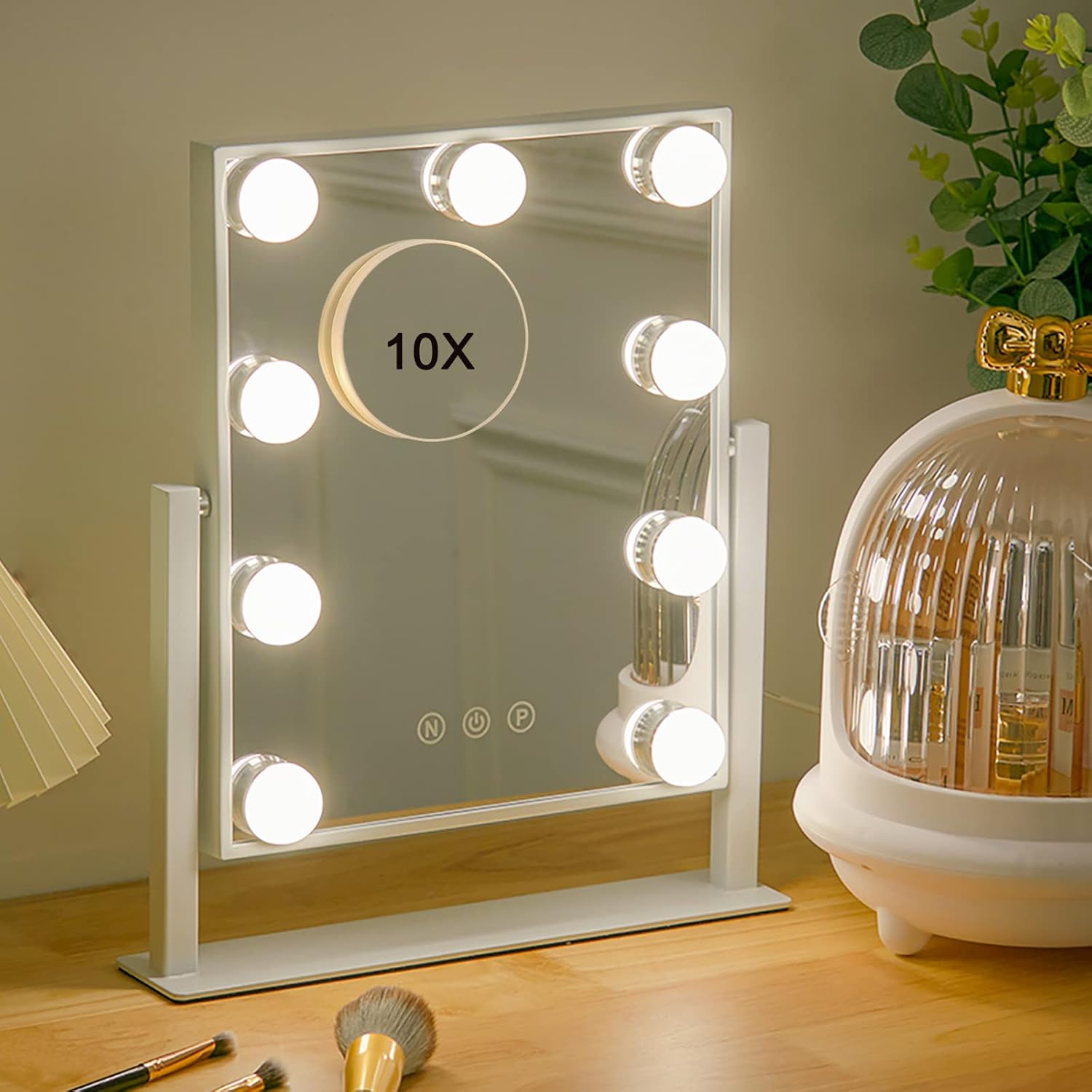 Warmiehomy Vanity Mirror with Lights Makeup Mirror with 9 Dimmable LED