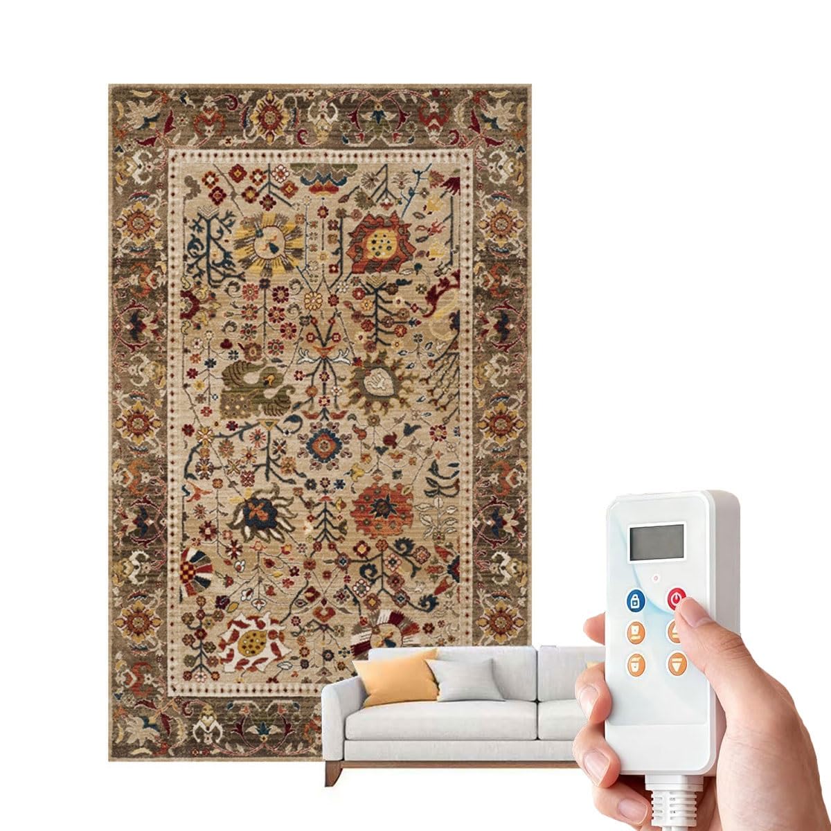 Joytar D Electric Heate Rug Soft Plush Heating Carpet Foot Warmer