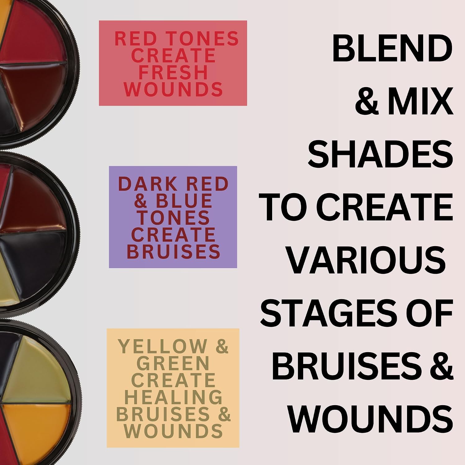 Mehron Makeup 5 Color Bruise Wheel for Special Effects| Movies| Halloween