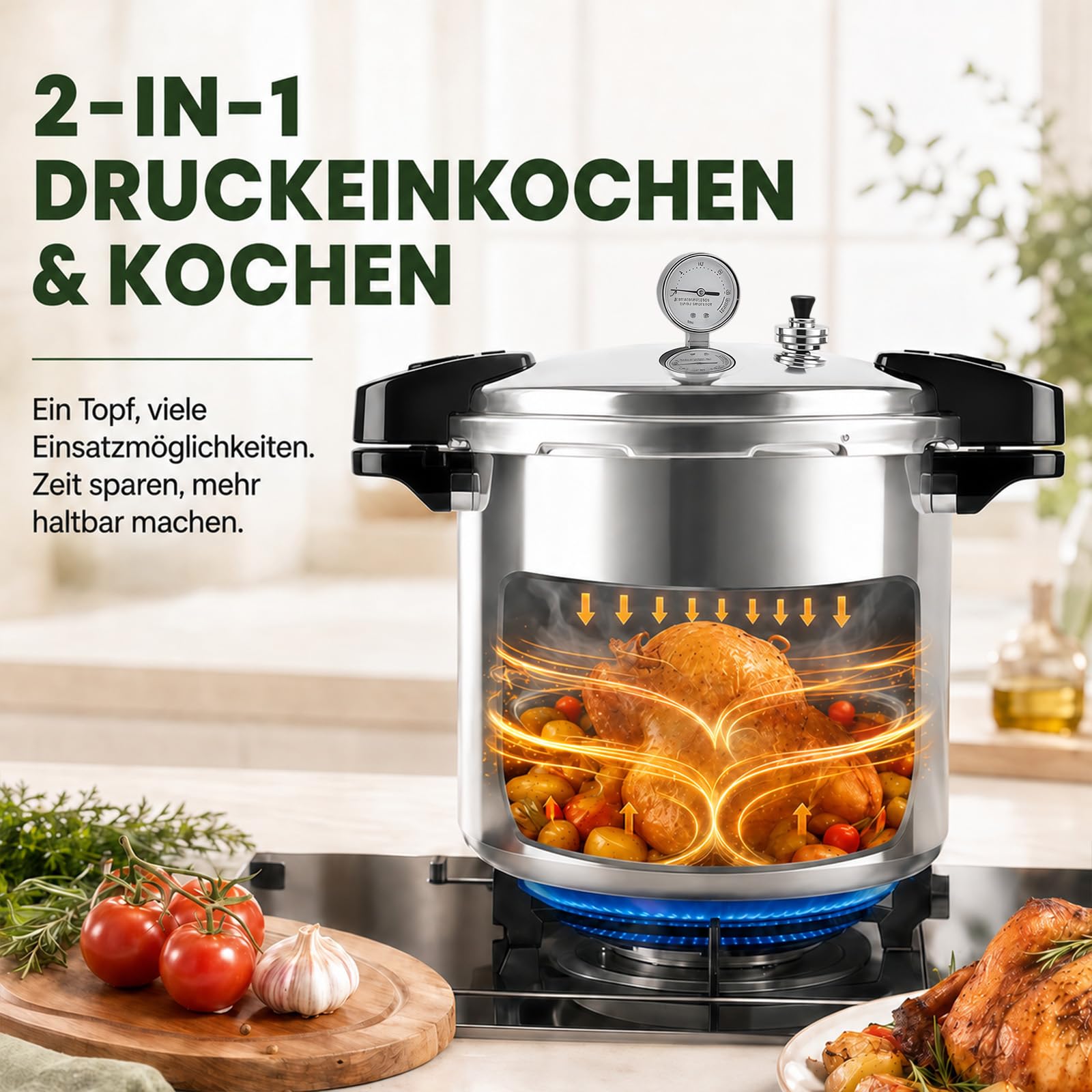 22 Liter Dampfkochtopf Multifunktions-Schnellkochtopf Canner