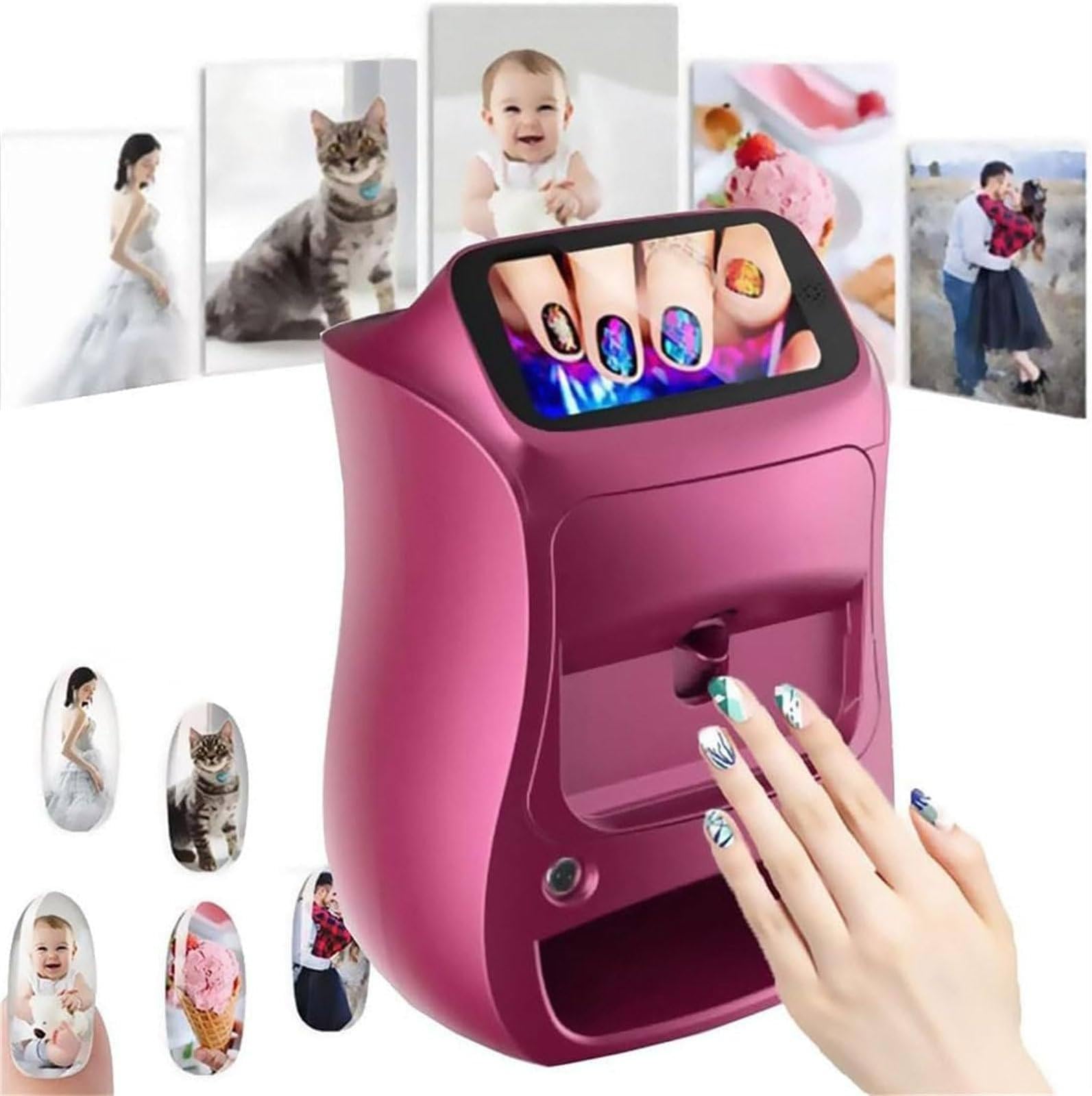 3D Touch Screen Mobile Nail Printing Machine, Automatic Smart Art Nail Printer Multifunction Nail Art Printers Machine Support WiFi/DIY/USB