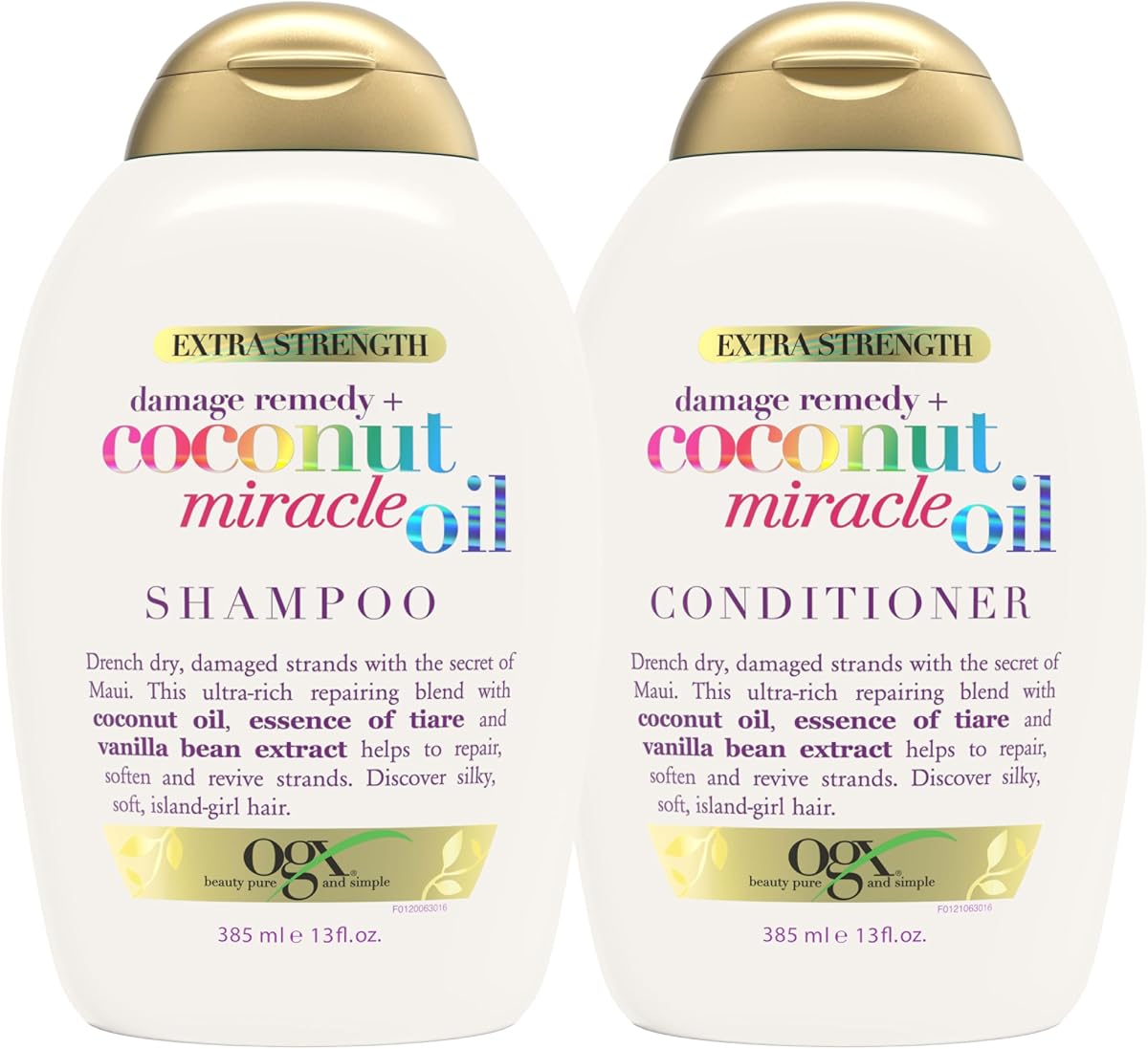 Extra Strength Damage Remedy + Coconut Oil Shampoo & Conditioner Set | For Dry Frizzy or Coarse Hair, Hydrating & Flyaway Taming Conditioner, Paraben-Free, Sulfate-Free, 13 fl oz