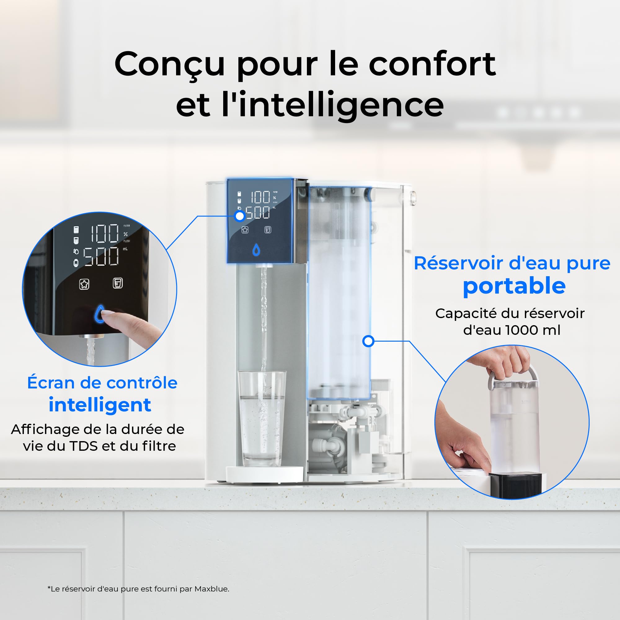 [Minéraux Alcalins] Waterdrop CoreRO Système d’Osmose Inverse, Certifié NSF/ANSI 58 & 372, Filtre RO de Comptoir à 7 Étapes, sans Installation, Réduit les PFAS, sans BPA, WD-C1SL
