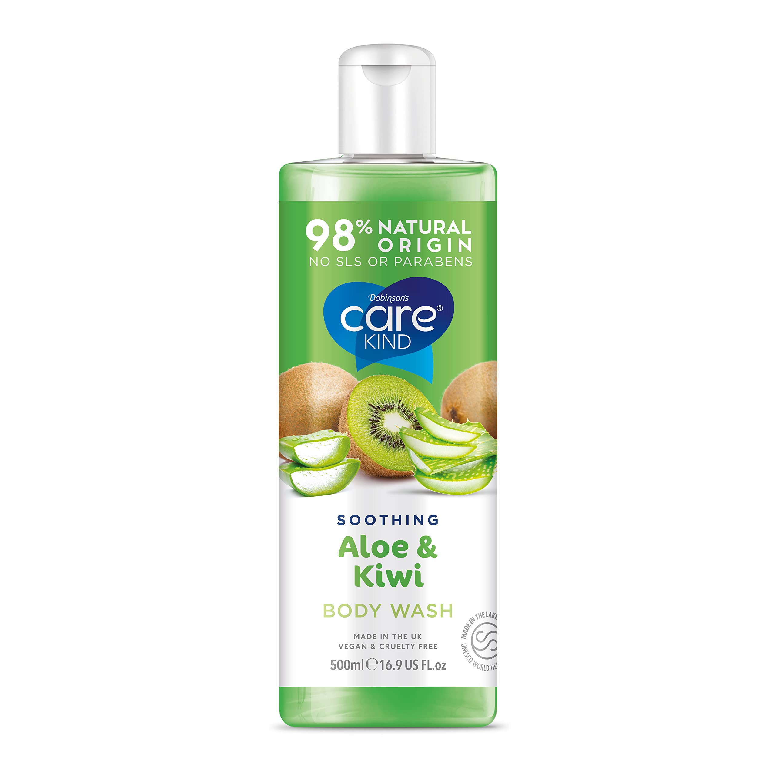 Shower Gel from Care Kind, 98% Natural Body Wash Calming, Cruelty Free, No SLS or Parabens, original nature bathing cleanser Vegan in source faith 500 ml