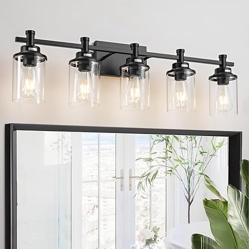 Miniatura 22 de Lámparas de tocador de 3 luces de níquel cepillado con pantalla de vidrio transparente, moderna lámpara de baño sobre espejo, lámpara de pared de
