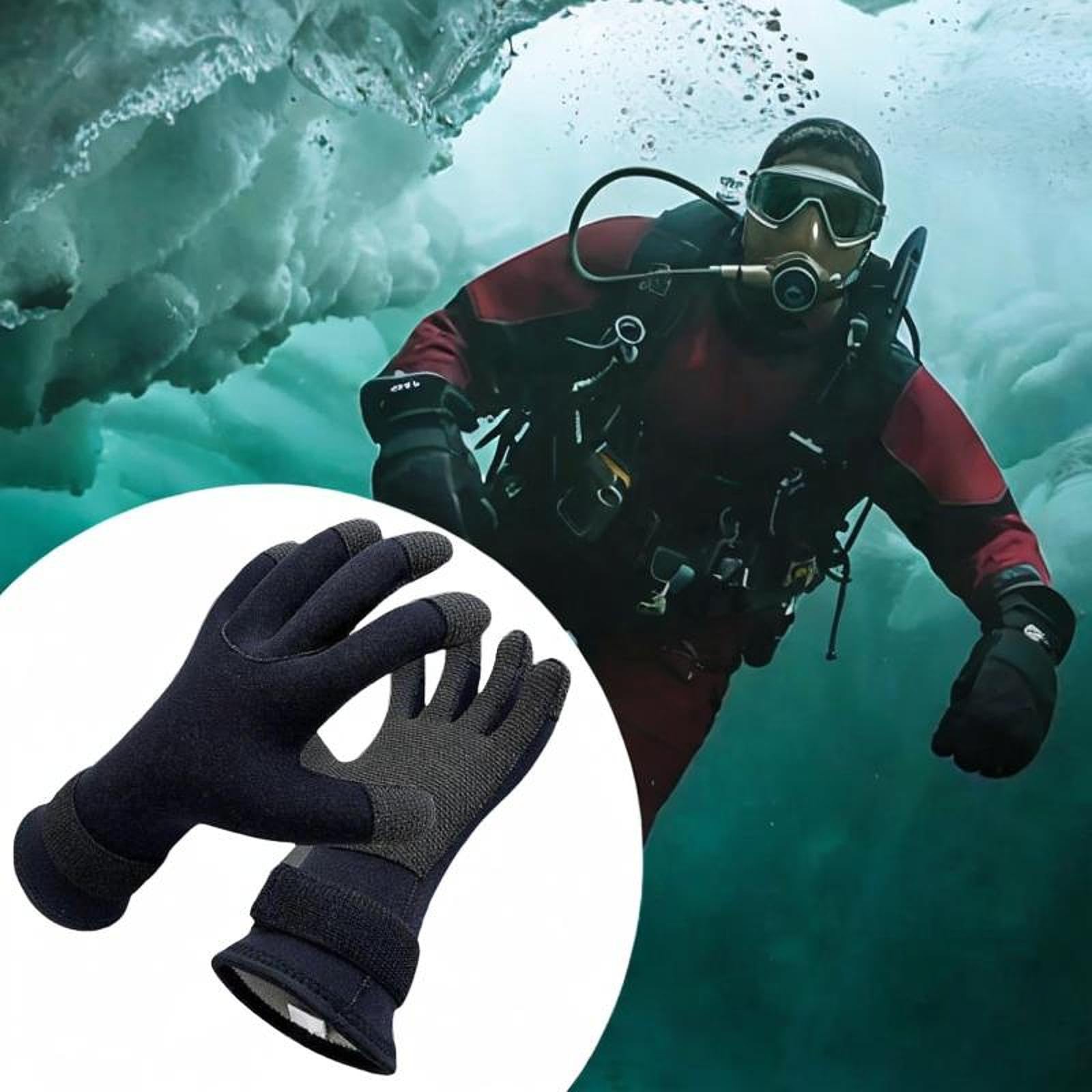 Guanti da Sub Guanti Acquatici Guanti Termici in Nylon Guanti da Snorkeling Leggeri Confortevoli Pratici Adatti per Surf Kayak Immersioni