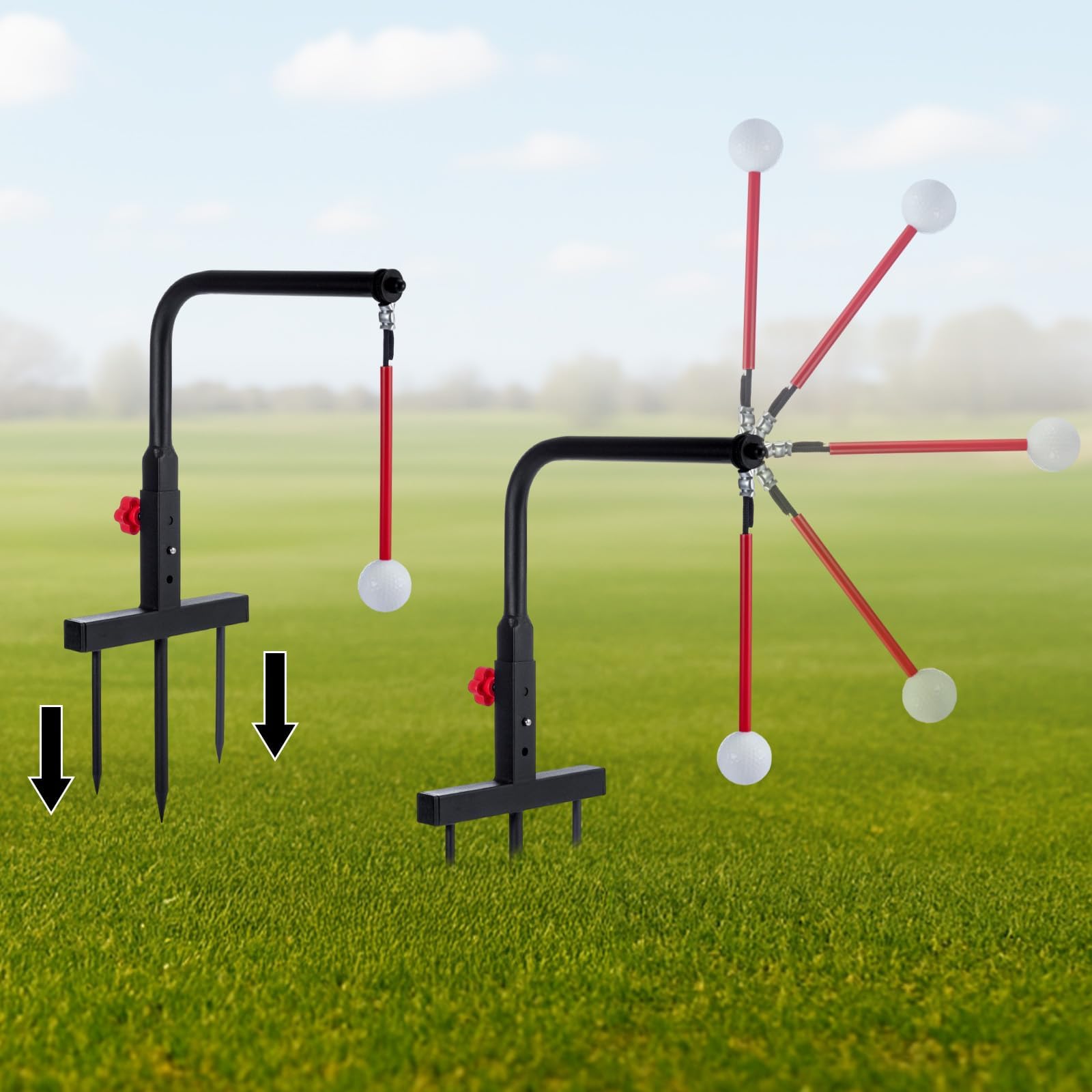 Golfschwungtrainer Mit 360°-ballrückführung, Höhenverstellbar