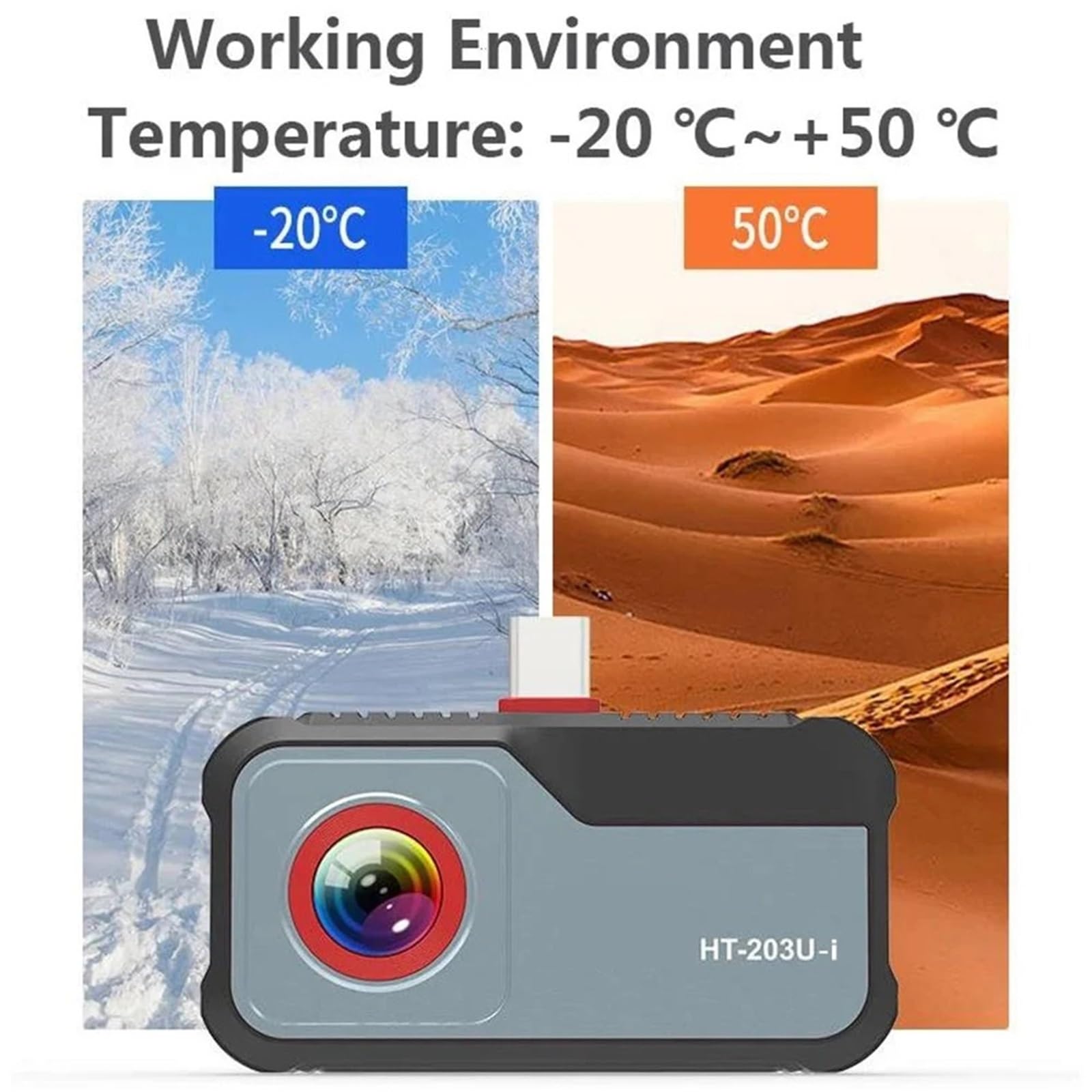 Caméra d'imagerie thermique, Caméra Thermique HT-203U-I Pour Résolution Android 512x384, Imageur D'imagerie 256X192 Pour Smartphones