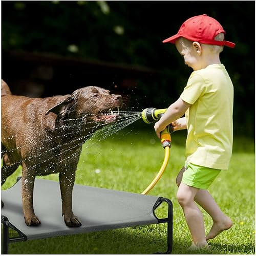 Miniatura 4 de Elevated Dog Bed, X-Large Cooling Cot for Large Dogs, Raised Pet Bed with Washable Mesh, Outdoor Indoor Use, Heavy Duty Steel Frame, Beige Coffee