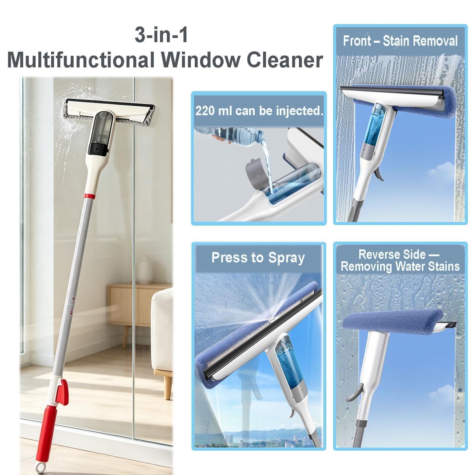 Limpiacristales con Pulverizador Incluye 5 Paños de Limpieza Limpiacristales en Spray de Doble Cara Adecuado para Múltiples Escenarios