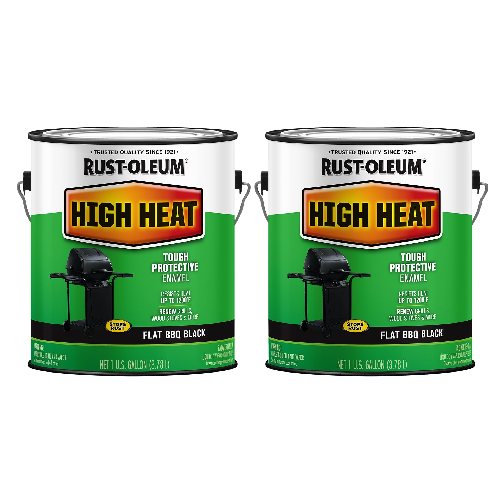 Rust-Oleum 233967-2PK High Heat Brush Protective Enamel Paint