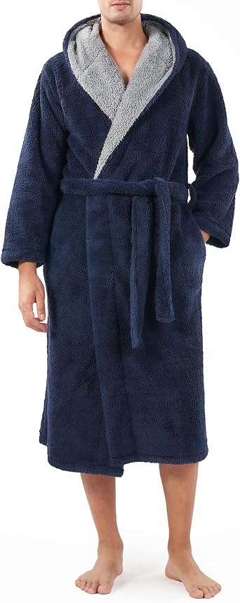 DAVID ARCHY Men & # 39؛ s Soft Fleece Plush Robe Full Length Long Bathrobe