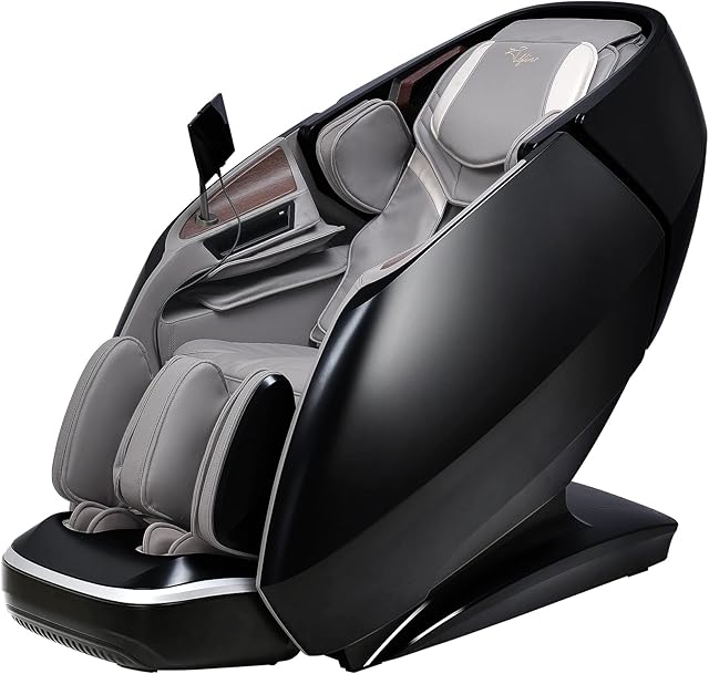 Alfine 4D Yoga Queen Massage Chair, Full Body Recliner with Flexible SL Track, Automatic Footrest Extension, 3D Calf & Foot Massage, Program Customization & Recall (Black)
