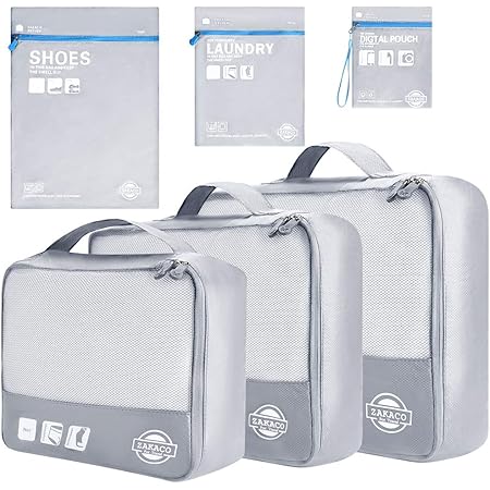 Amazon Co Jp 旅行用便利グッズ アレンジケース トラベルポーチ 6点セット軽量 防水 大容量 衣類 靴 化粧品 小物 洗面道具 収納ケース シューズ バッグ