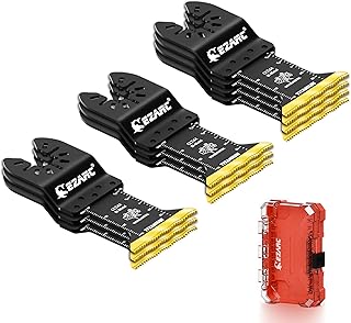 EZARC Titanium Oscillating Saw Blades, Oscillating Multitool Blades for Metal, Wood Nails, Screws Cutting, Plastic, 10 Pack