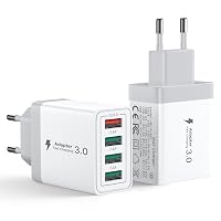 2 Pezzi Caricatore USB Multipo,Presa USB 33W QC3.0 Caricatore Rapido iPhone Caricabatterie per Samsung Galaxy,iPhone X XR XS 8 15 16,Adattatore