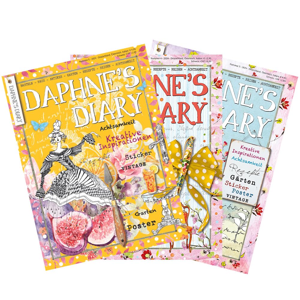 Daphne's Diary Magazyn #5 2024 (niemiecki) | magazyn o kreatywnym rzemiośle | dziennik estetyczny | tablica wizji | dziennik do kolorowania i samoopieki dla kobiet | idealny dla miłośników magazynów