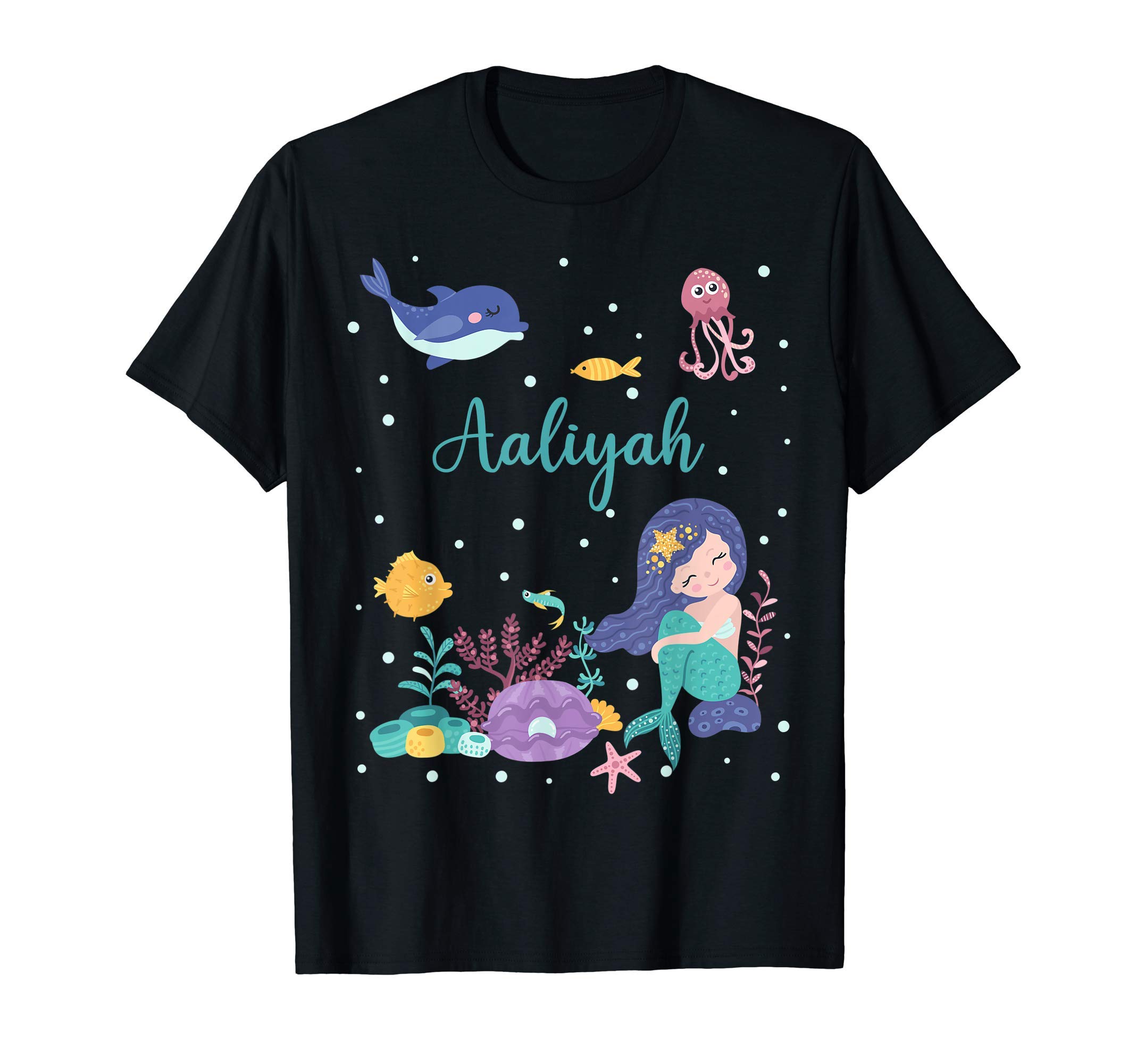 Aaliyah Name Gift Personalized Mermaid T-Shirt
