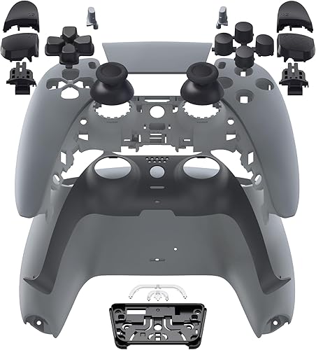 Vista 4 de eXtremeRate Juego completo de carcasa de repuesto con botones y cubierta de panel táctil, placas delanteras y traseras transparentes compatibles