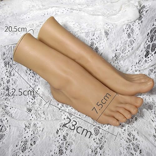 Miniatura 2 de 1 par de maniquí de silicona para mujer, tamaño natural, para exhibición de pies, joyería, sandalias, zapatos, calcetines, arte con uñas rojas