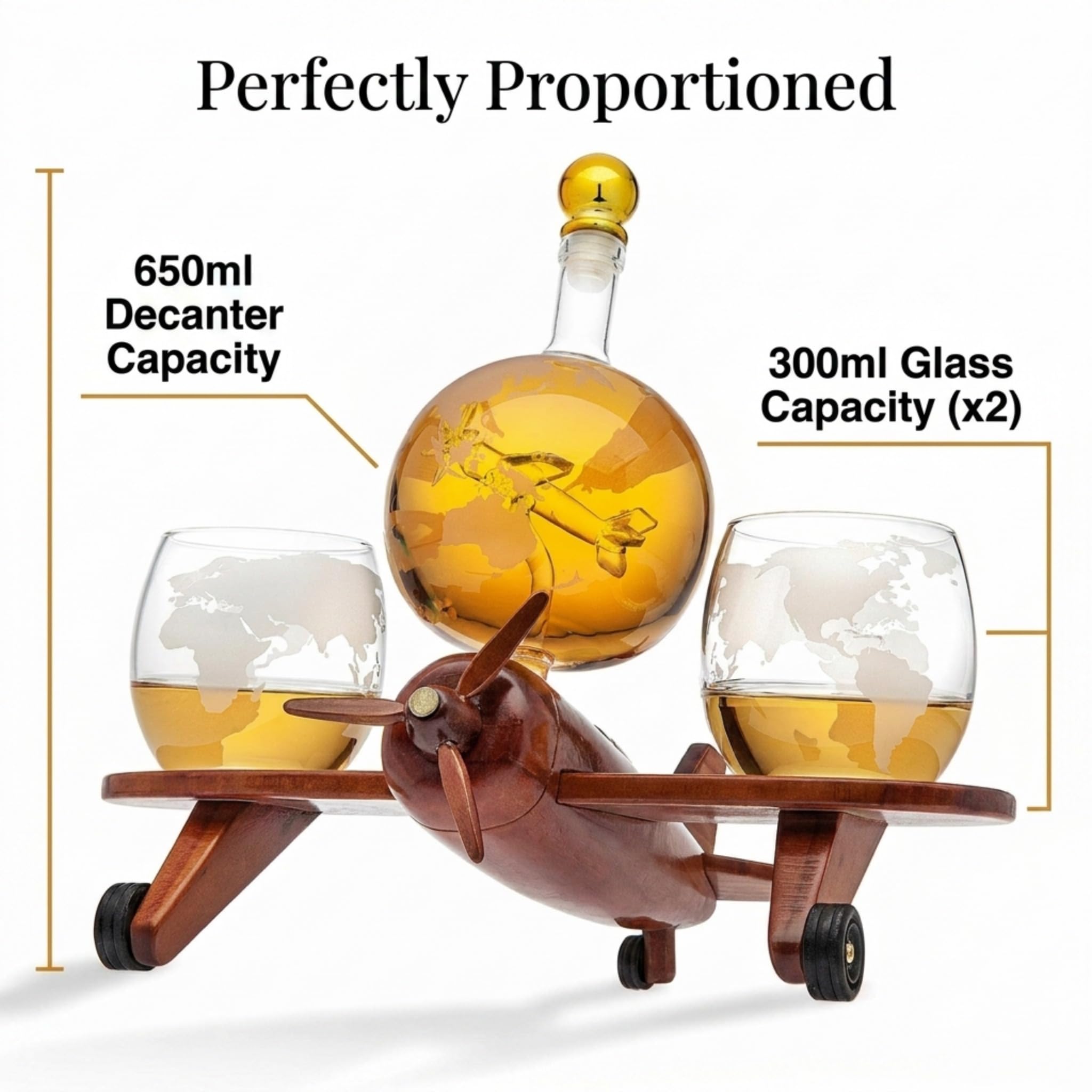 Amazon.co.jp: Godinger ウィスキーデカンターセット 飛行機用グローブ