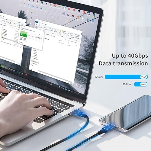 Miniatura 3 de Duttek Cable Thunderbolt 3 de 1 pie19.7 in, cable USB4 de 40 Gbps compatible con 100 W PD carga rápida 8K 60Hz video compatible con Thunderbolt 4 y