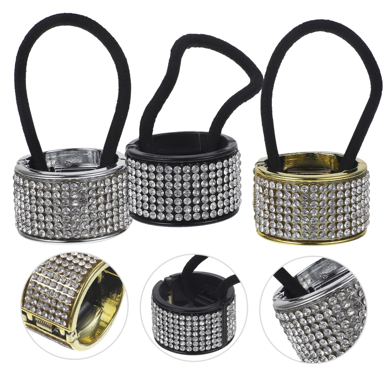 Didiseaon 3 Piezas Diadema De Recogido De Cristal Cinta Cabello Hebilla Creativa Accesorio De Moda Para Mujer y Niña