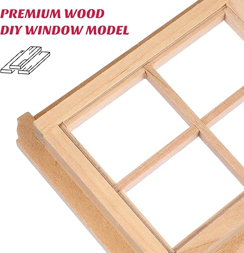 Miniatura 6 de Toyvian Muebles de casa de muñecas Mini marco de ventana Modelo Pequeño marco de ventana de madera Muebles en miniatura Muñeca Mini ventana