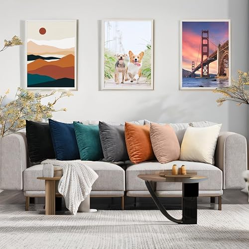 Miniatura 4 de FULDGAENR Juego de 2 fundas de almohada de terciopelo de 12 x 20 pulgadas para sofá, fundas de almohada decorativas beige acogedoras para lumbar de