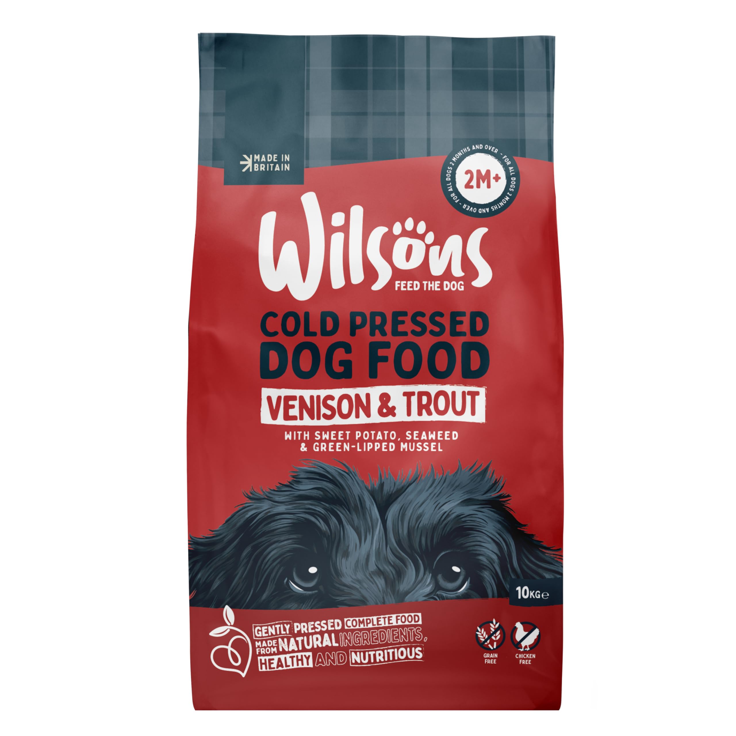 Wilsons - Cold Pressed Dog Food - Complete Dry Meal with Natural, Hypoallergenic Grain Free Ingredients - Introduce Gradually for Best Results - Suitable for Adult Dogs and Puppies 2 Months+ (10kg)