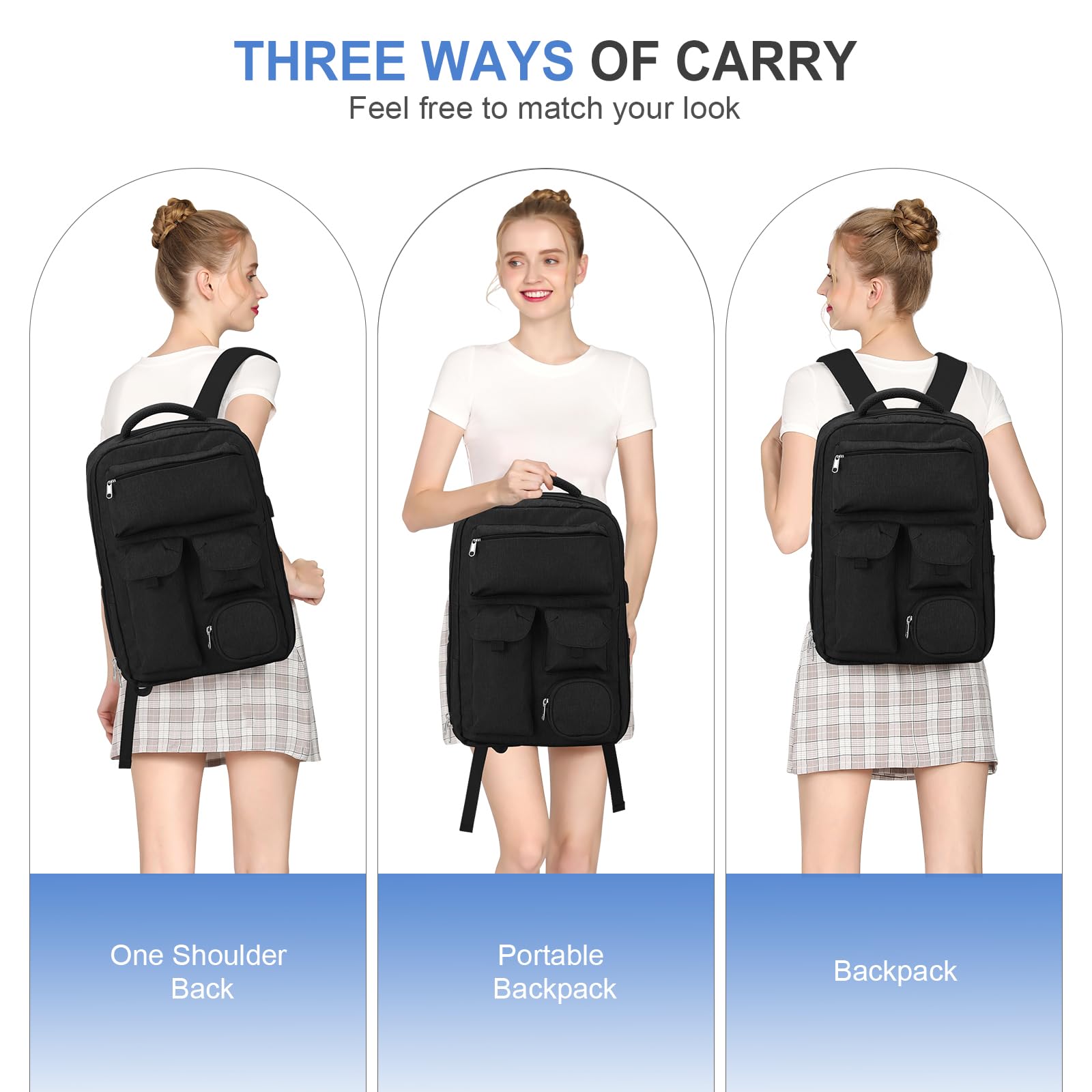 SZLX Borse da Viaggio 45x36x20 Zaino Easyjet Donna Zaino Ryanair 40x20x25 Bagaglio a Mano Zaino impermeabile uomo trekking, Borsa da Viaggio Cabina aereo Zaino per Laptop con Porta di ricarica USB