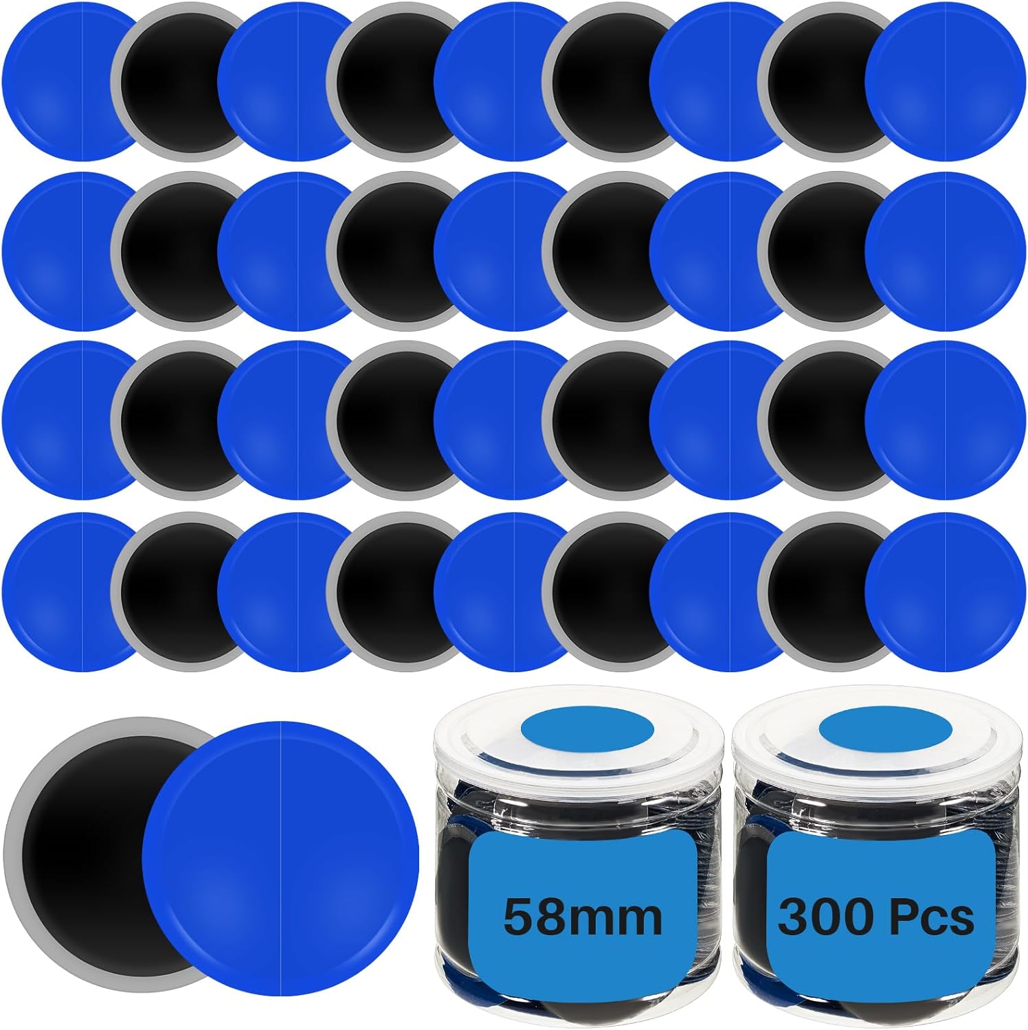 Tallew 160 Pcs Heavy Duty Tire Patches Radial Patch Round Fast Repair Cold Tyre Puncture Repair Kit for Car Truck Motorcycle Automobile Bike Inner Tire (58 mm)