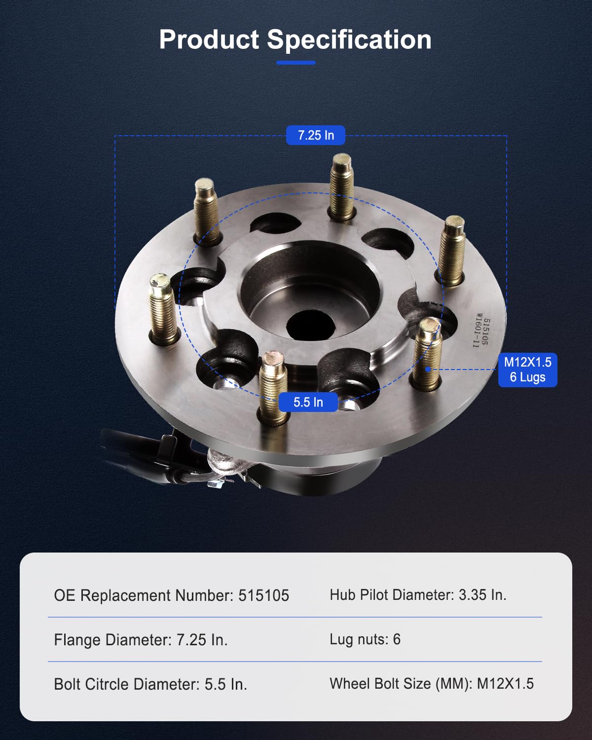 Bode-man 2PC Front Wheel Hub & Bearing Assemblies With ABS - Fits 2004-2008 Chevy Colorado & GMC Canyon 4WD - View #5