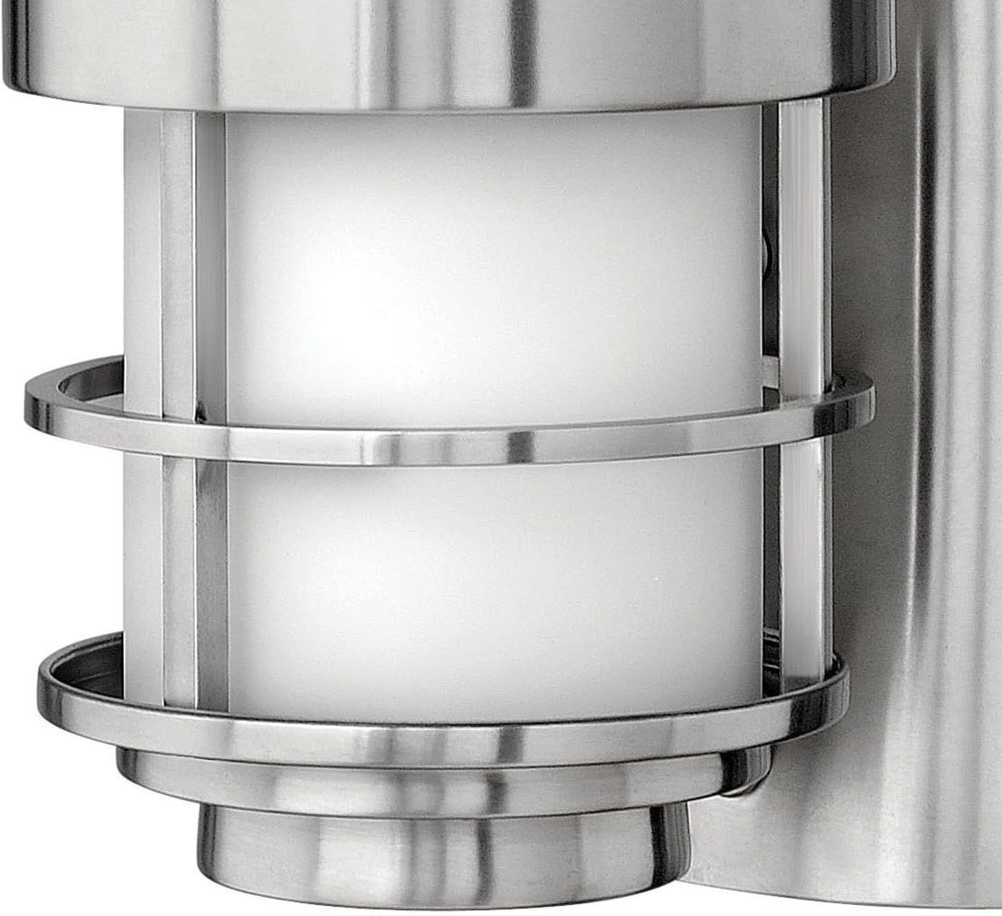 Hinkley Saturn 12" Outdoor Wall Mount Lantern, Stainless Steel, Etched Opal Glass, Modern, Stainless Steel Finish