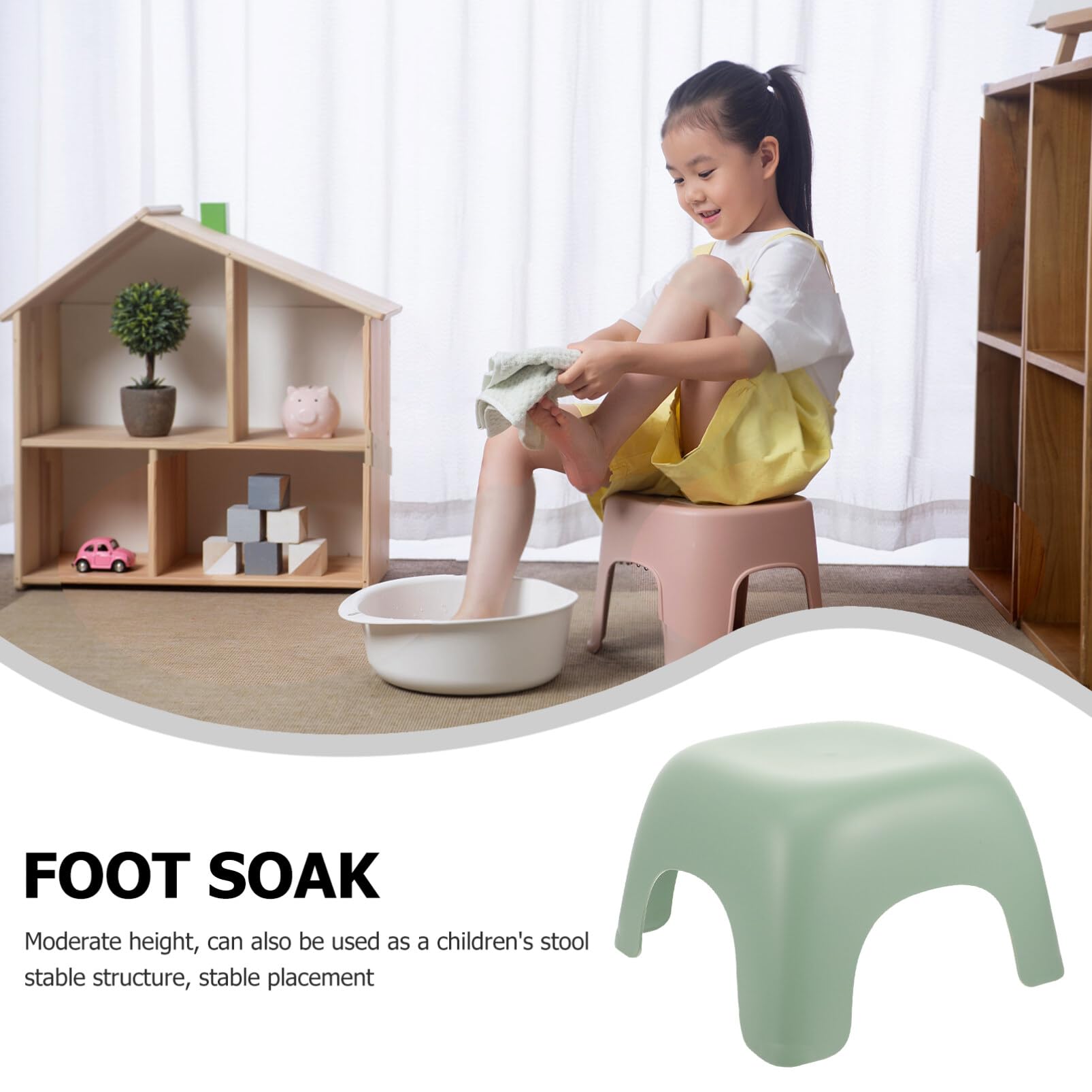 Homoyoyo Sgabello per Bambini Sicuro e Pratico Leggero in Plastica Pp Antiscivolo, Piccolo Sgabello da Bagno Portatile, per Cucine e Scuole