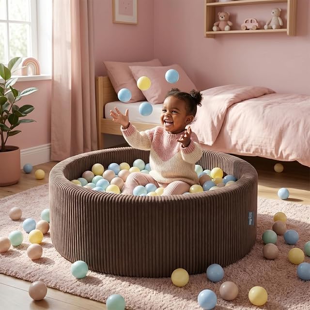 Foto 3 de 7 de KiddyMoon Piscina para Bebé Y Niño, 90 X 30 Cm con 200 Bolas, Piscina Infantil De Espuma Suave