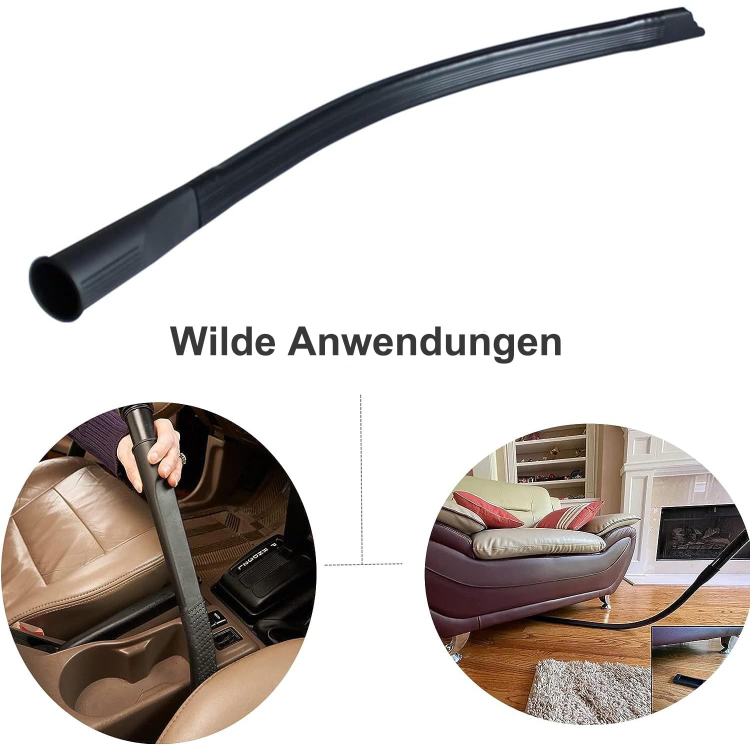 Flexible Fugendüse 62cm Für Staubsauger | Universal Aufsteckdüse | Für Möbel & Autositze | Mit Adapter