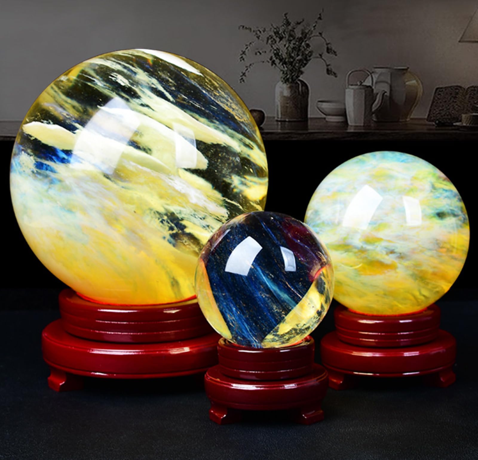 Sfera di cristallo naturale per meditazione, bilanciamento dei chakra e decorazione per casa e ufficio