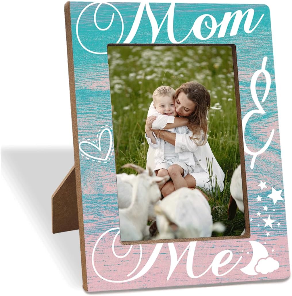 Wooden Photo Frame Mom & Me Heartwarming Mother’s Day Gift For Mom Thanksgiving & Christmas Gifts Moms Birthday Gifts Unique Family Photo Frame Display Unique Mother Gift 8x6 Inches