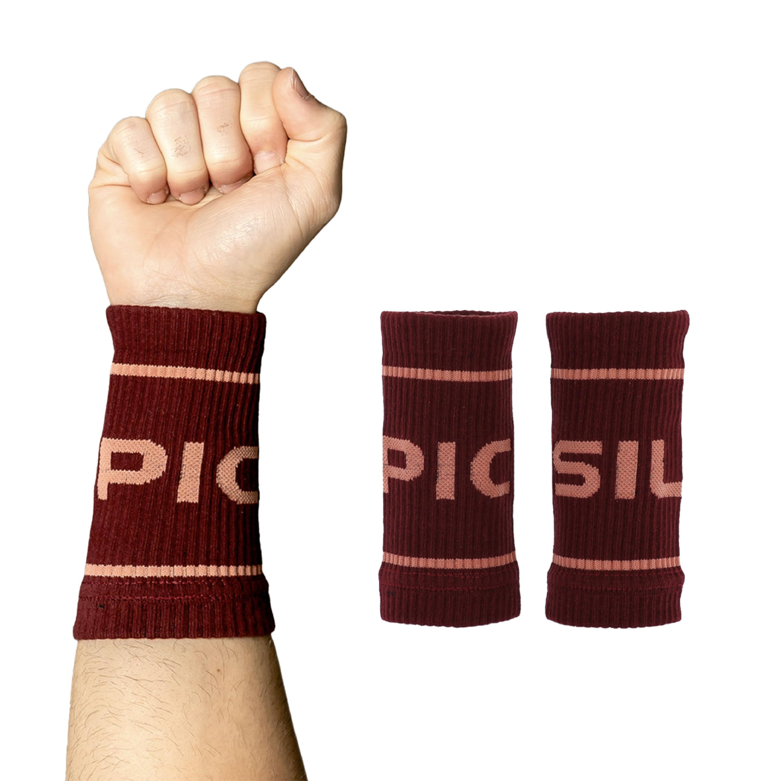 PICSIL - Cotton Sports Wristbands | Absorbent and Breathable | Ideal for Gym, Cross Training, Running and Tennis | Use with Grips | Unisex Design |