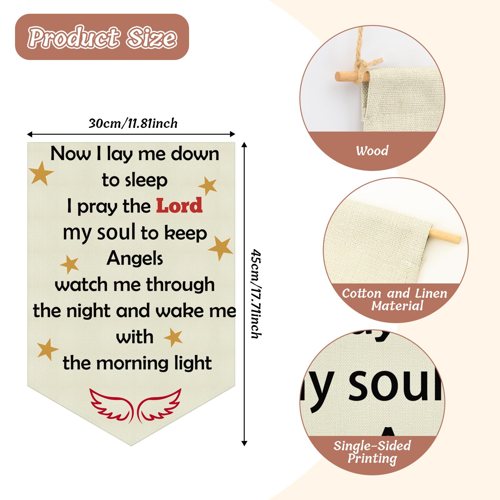 Christian Banner for Kids Room Bible Verse for Nursery Hanging Pennant Flag Inspirational Wall Sign Gift for Boys Girls Religious Banner Flag for Bedroom Playroom Christmas Birthday Gifts