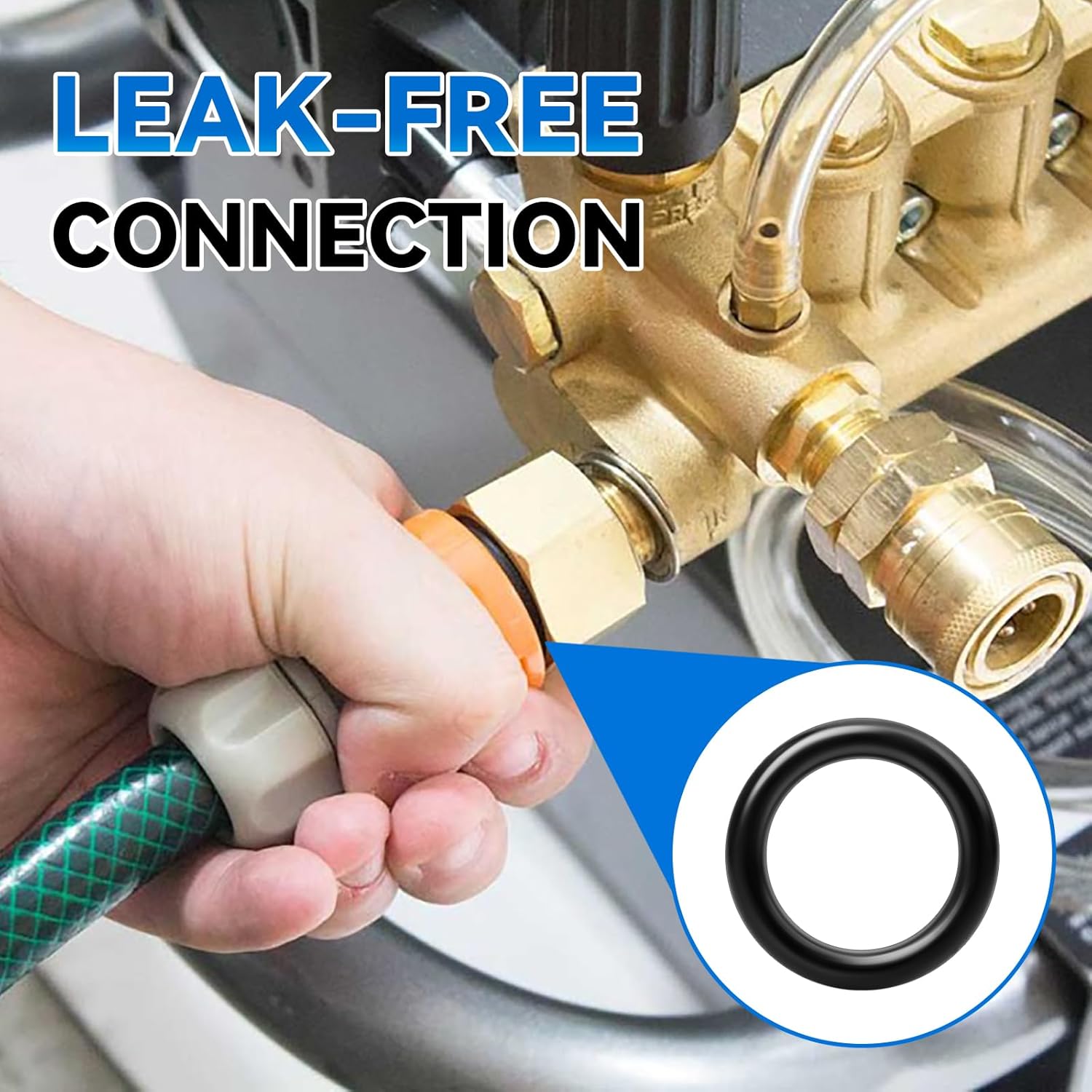 Pressure Washer O Rings (50+50) 100 Pack - Replacement Rubber Seals for 1/4" & 3/8" Quick Coupler Connectors